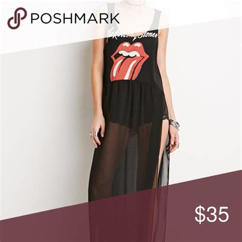 Xxi Forever 21 The Rolling Stones Maxi Sheer Dress Dresses Sheer