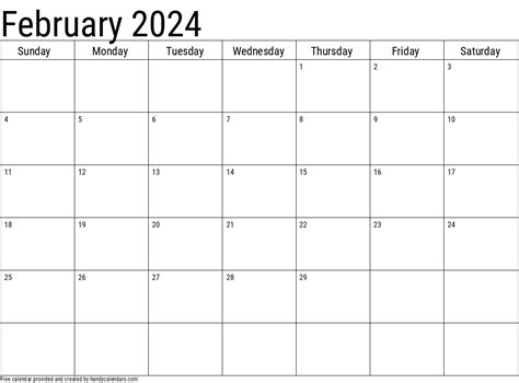 February 2024 Calendar Printable Printable World Holiday