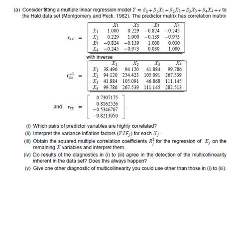 Solved A Consider Fitting A Multiple Linear Regression Chegg Com