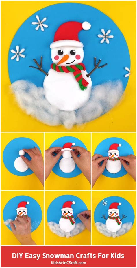 Diy Easy Snowman Craft For Kids Step By Step Tutorial
