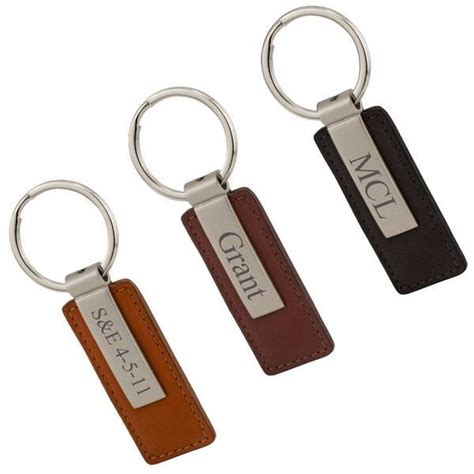 Engraved Personalized Modern Leather Keychain