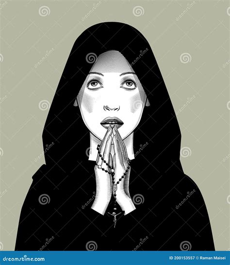 Praying Woman With A Rosary In Her Hands Editorial Photography