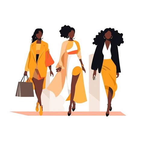 Premium Ai Image Three Women Walking Down The Runway With Bags And