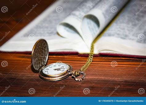 Pocket Watch With Book Background Stock Photo Image Of Memory