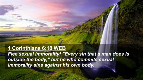 1 Corinthians 6 18 Web 4k Wallpaper Flee Sexual Immorality Every Sin That A Man