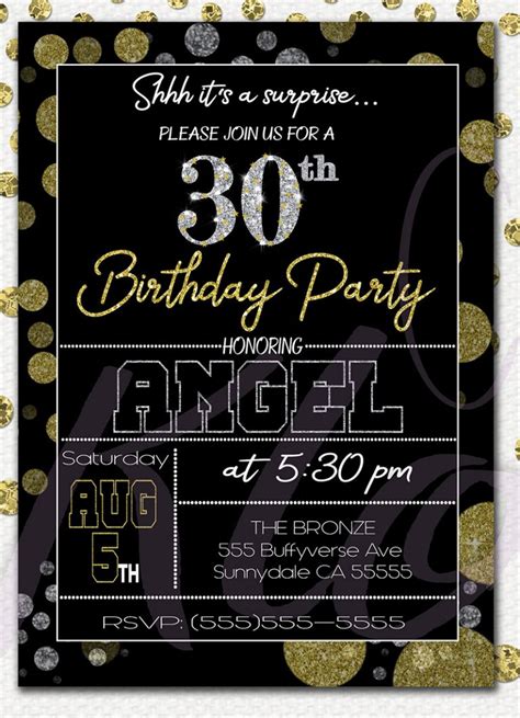 Surprise 30th Birthday Invitations For Him Or Her Mens Or Womens 30th