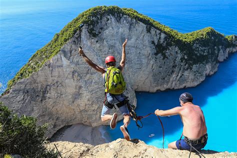Cliff Jumping Shipwreck Beach With Crazy Russians In Zakynthos Greece