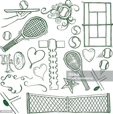 Tennis Sport Doodles Stock Illustration Download Image Now Doodle