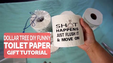 Diy Funny Gag Gift Toilet Paper Tutorial Using A Cricut Heat Press Htv Youtube