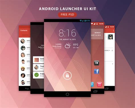 Android Launcher Ui Kit Free Psd Download Psd