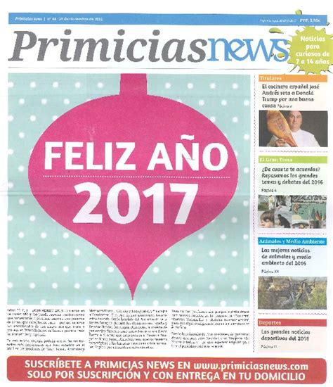 Últimas noticias de hoy de la actualidad nacional e internacional. JUVENIL. "Primicias News". Noticias para curiosos de 7 a ...