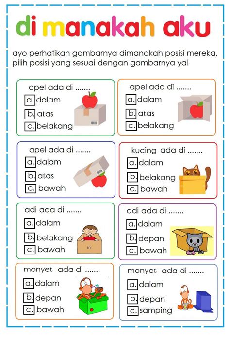 Berbahasa Worksheet For Kindergartentk Live Worksheets