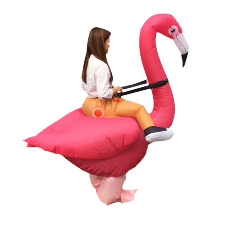 Inflatable Flamingo Riding Costume Costume Party World