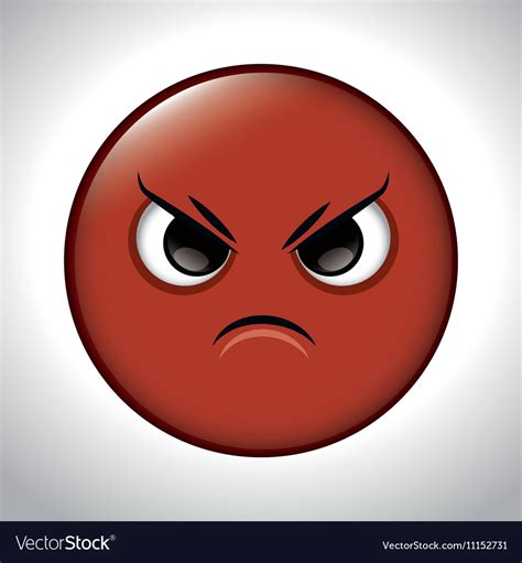 Cartoon Anger Red Emoticon Graphic Royalty Free Vector Image