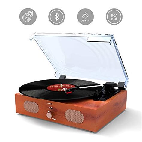 Vintage Retro Vinyl Record Player 3 Speed Wireless Bluetooth Home