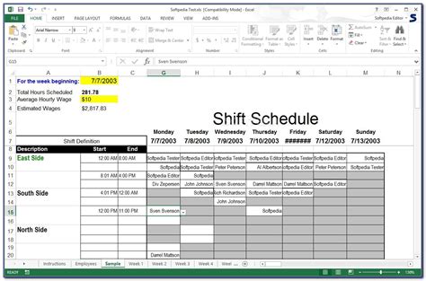 12 Hour Shift Rotation Schedule Template
