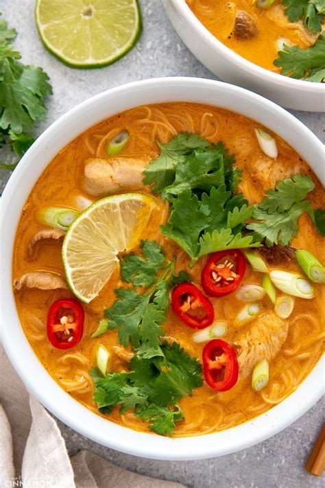 Red Thai Curry Chicken Noodle Soup Yummy Recipe