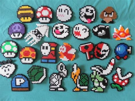 Items Similar To Nintendo Super Mario Brothers Perler Beads Bad Guy Enemy Magnets Lot On Etsy