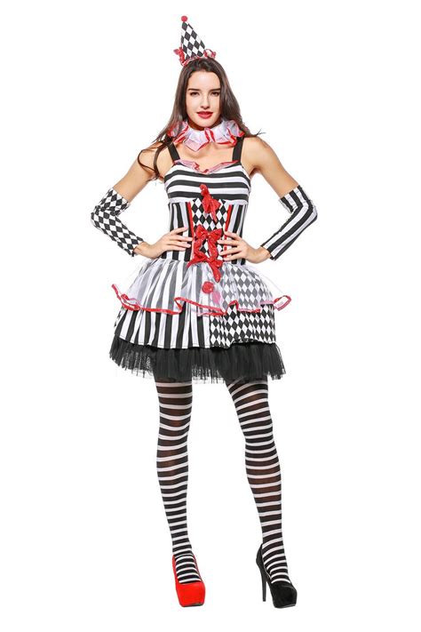 Halloween Female Sexy Clown Circus Costume Girl Naughty Harlequin Fancy