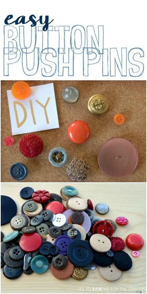Easy Diy Button Push Pins Ive Got To Make Some Of These Diy Arts And
