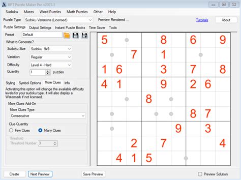 Puzzle Maker Pro More Clues Add On For Sudoku Other Grid Sizes Bookpublishertools