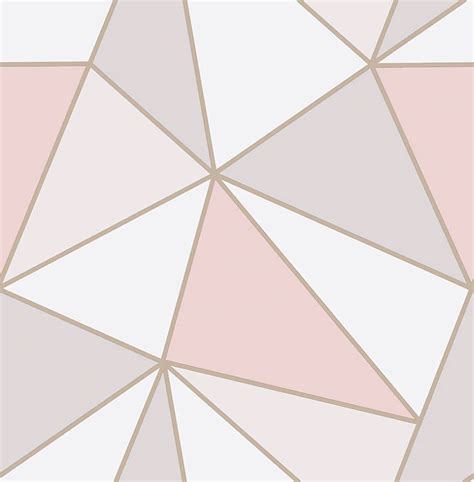 Fine Décor Apex Geometric Rose gold effect Smooth Wallpaper | DIY at B