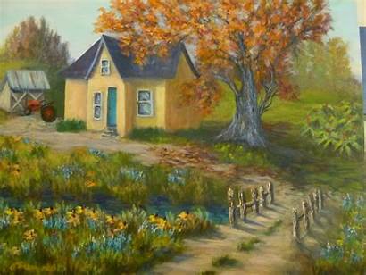 Farmhouse Country Painting Paintings Amber Impressionist Landscapes