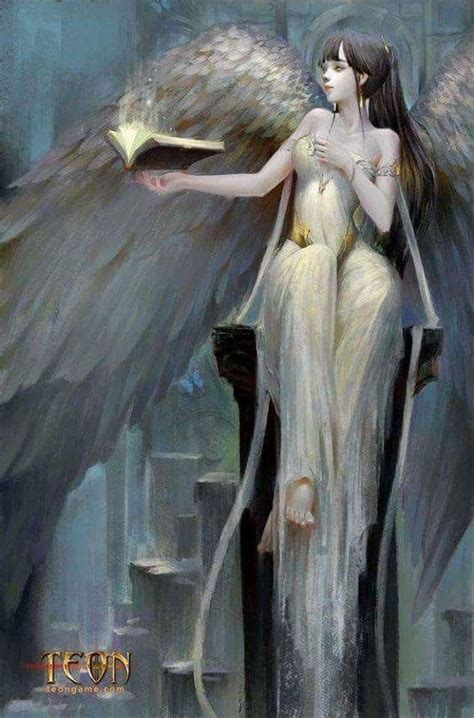 Angel Holding The Book Fantasy Art Angels Anime Art Fantasy Angel