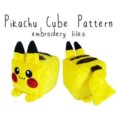 Ith Pikachu Cube Plushie In The Hoop Machine Embroidery Patterns