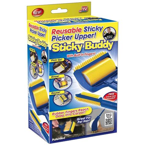Sticky Buddy Reusable Sticky Picker Cleaner Lint Roller Pet Hair