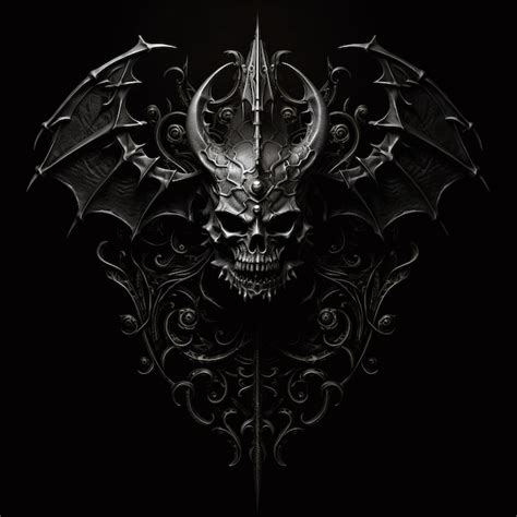 Premium Ai Image Gothic Logo Design With Ornate Wings And Liquid