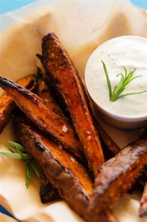 Cut each potato into 8 wedges with skin. Sweet Potato Wedges with Roasted Garlic Sauce | Live Eat Learn
