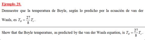 Ejercicio 28 Ecuaciones De Estado Ecuación Van Der Waals