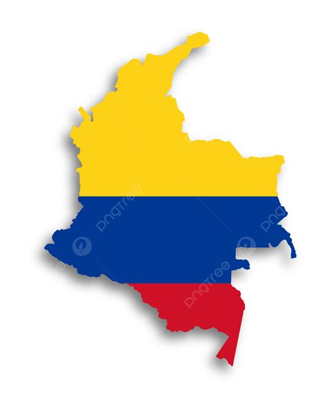Fondo Mapa De Colombia Lleno De Icono De Forma De Nación De Bandera