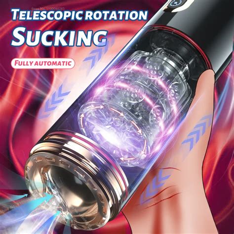 male sex toy automatic sucking telescopic rotating masturbator cup for men real vaginal suction