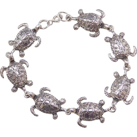 Sterling Silver Turtle Bracelet 7 From Arnoldjewelers On Ruby Lane