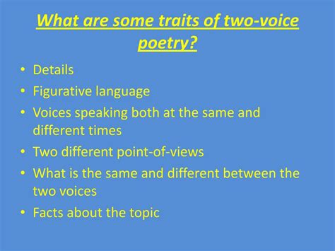 What Is A Two Voice Poem Ppt Download
