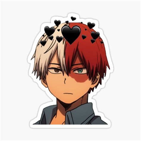 Adorable Todoroki With Black Hearts Sticker By Mykyaa Anime Eyes