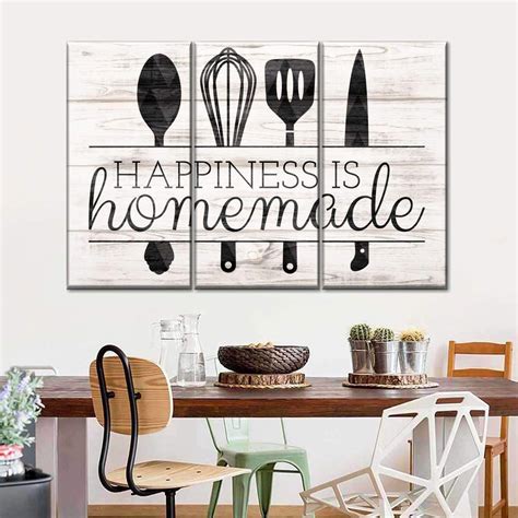 Happiness Is Homemade Multi Panel Canvas Wall Art Kitchen Wall Art