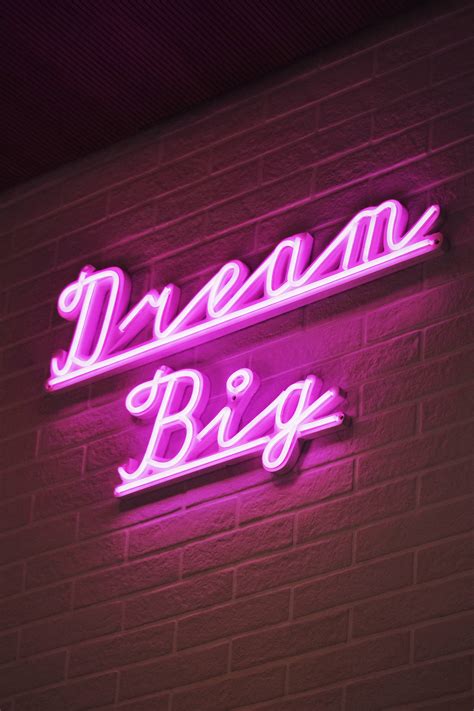 Download Dream Big Pink Neon Sign Wallpaper