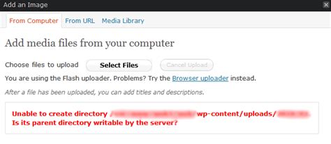 Fix Unable To Create Directory Wordpress Error