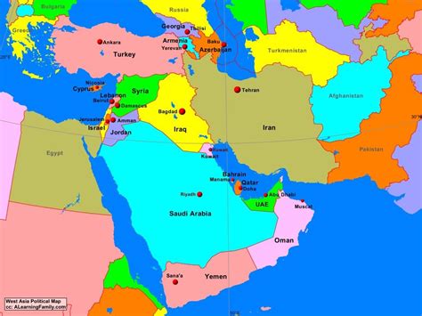 Middle East Map 중동 지도 Diagram Quizlet