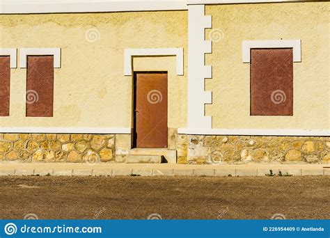 Details Of Yellow Facade Wall Building Stock Image Image Of Door