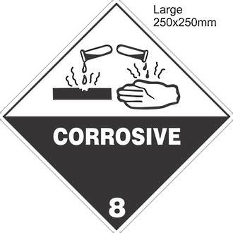 Corrosive 8 Large Vinyl Single Labels Class 8 Corrosives Hazardous