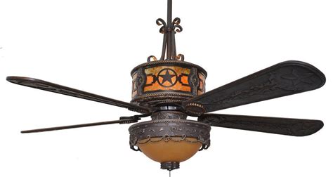 They cool people effectively by increasing air speed. (CC-KVSHR-BRZ-LK510-SZ) "Stars" Western Ceiling Fan ...