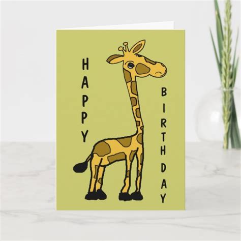 Ba Cute Funny Giraffe Birthday Card