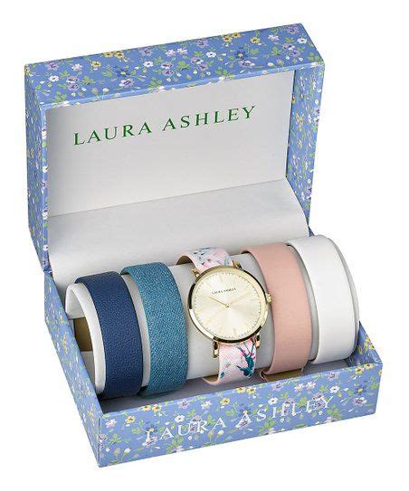 Laura Ashley® White Floral Stainless Steel Bracelet Watch Zulily