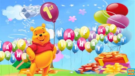 1st Birthday Wisheshappy Birthday Song With Winnie The Pooh Youtube