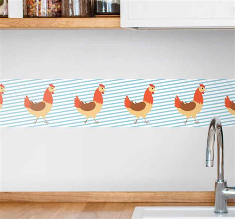 Rooster Chicken Handdrawing Illustration Border Sticker Tenstickers