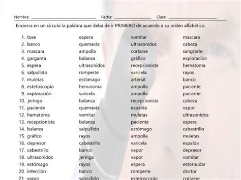 Doctors Illnesses And Injuries Alphabetical Order Ii Spanish